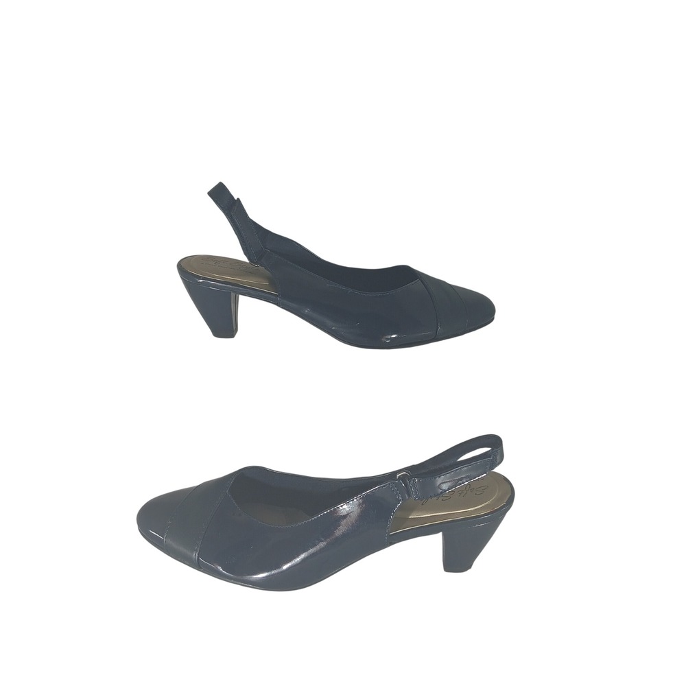 Soft Style Hush Puppies Slingback Pumps 8.5 Navy Blue Office Professional Heel